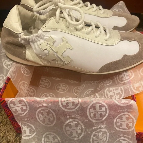 Tory Burch Cream and Tan Sneakers - Picture 3 of 6